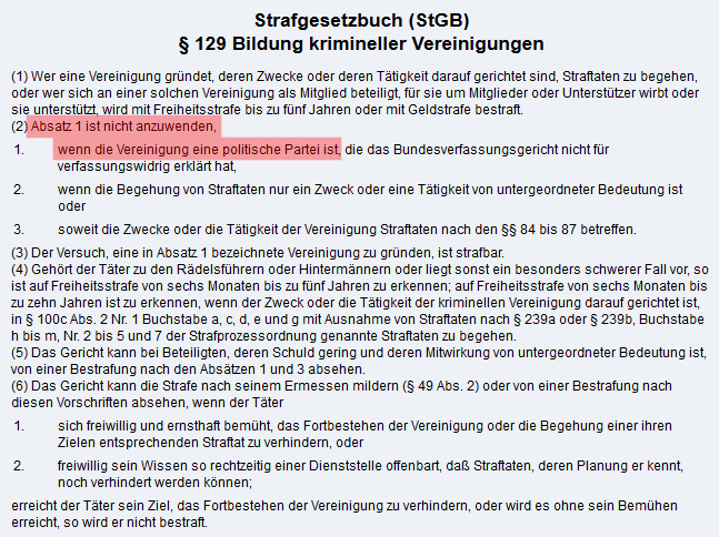 Strafgesetzbuch 129