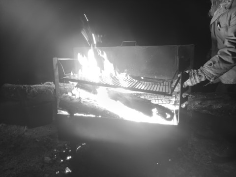 IR-Aufnahme eines Holzfeuers